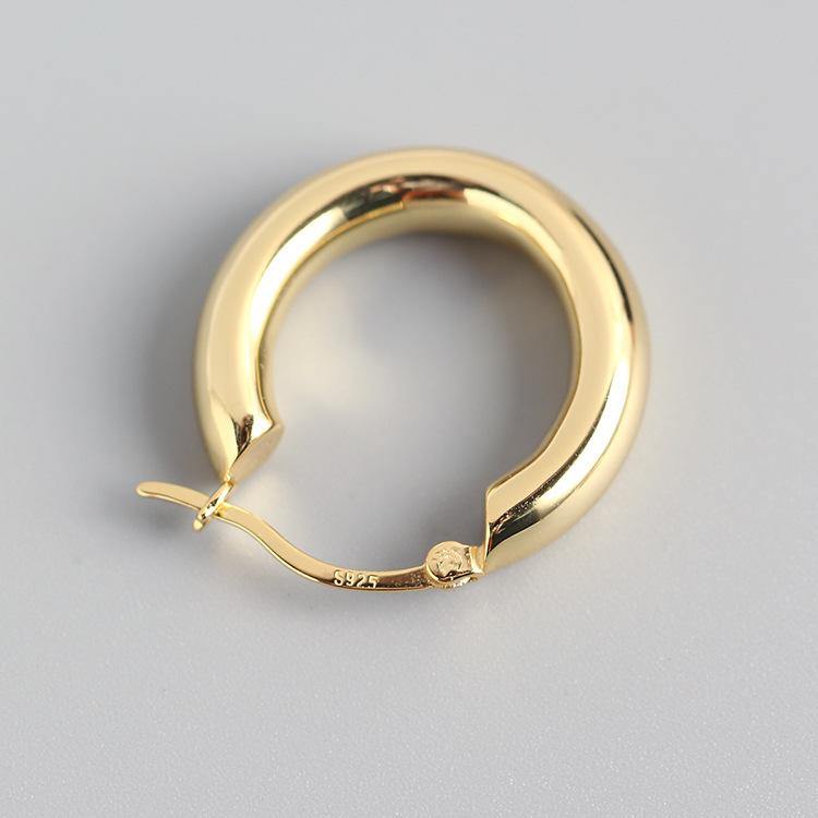 Chunky round hoop earrings - AXHEA