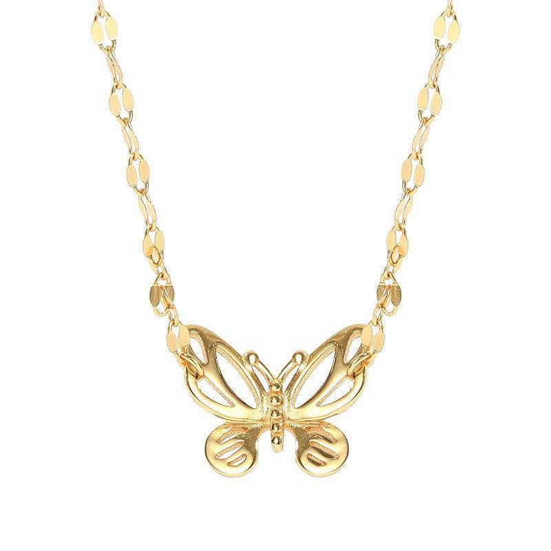 Gold butterfly necklace - AXHEA